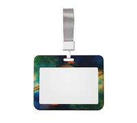 Porta badge con stampa di pianeti, con cordino, clip per proteggere i documenti d'identità, per infermiere, dottori, insegnanti