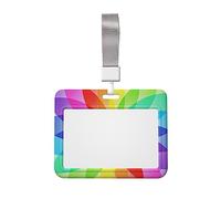 Porta badge con stampa dinamica arcobaleno con cordino, clip per proteggere i documenti d'identità, per infermiere, dottori, insegnanti