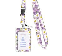 Porta badge con stampa floreale con bobine retrattili con cordino verticale porta badge per dottori, infermieri, insegnanti, studenti, documenti facili da tirare