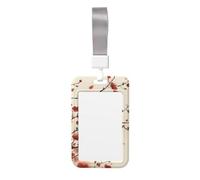 Porta badge con stampa floreale primaverile giapponese prugna porta badge scorrevole porta carte verticale custodia protettiva per insegnante cordino per ufficio donne uomini
