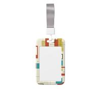 Porta badge con stampa moderna di metà secolo, resistente, con bobina retrattile, porta badge per documenti, chiavi, tessere, lavoro, per infermiere, insegnanti, studenti, ufficio, donne e uomini