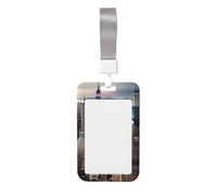 Porta badge con stampa New York Fashion City, resistente, con bobina retrattile, porta badge, chiavi, tessere, lavoro, per infermiere, insegnanti, studenti, ufficio, donne e uomini