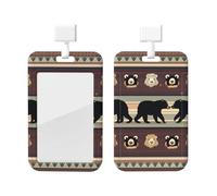 Porta badge con stampa orso con cordino staccabile, per insegnanti, infermiere, dottori, personale e ufficio