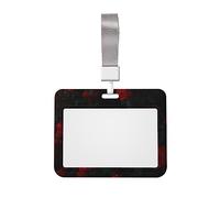 Porta badge con stampa rosa rossa e nera con cordino, clip per proteggere i documenti d'identità, per infermiere, dottori, insegnanti