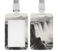 Porta badge con stampa verticale delle cascate del Niagara Falls, adatto per ufficio, scuola, carta d'identità, chiave di prossimità, patente di guida e pass