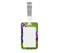 Porta badge con stampa viola a farfalla, resistente, con bobina retrattile, porta badge, chiavi, tessere, lavoro, per infermiere, insegnanti, studenti, ufficio, donne e uomini