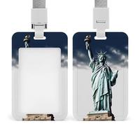 Porta badge con statua della libertà, con cordino staccabile, impermeabile, verticale, porta badge per infermiere, insegnanti, ufficio, donne e uomini