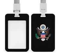 Porta badge con stemma degli Stati Uniti d'America con cordino per insegnanti, infermieri, dottori