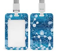 Porta badge con struttura molecolare chimica scientifica con cordino porta carte di nome per infermiere, insegnanti, ufficiali