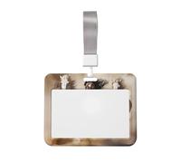 Porta badge con tre cavalli che corrono, impermeabile, con finestra trasparente per documenti, per donne, uomini, personale in ufficio, insegnanti, infermieri