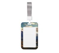 Porta badge Cook National Park Mountain Landscape con cordino staccabile, in plastica rigida, impermeabile, porta badge da lavoro, per insegnanti, infermiere, dottori, ufficio