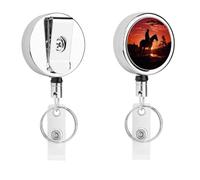 Porta badge Cowboy West con bobina retrattile, clip per badge in acciaio inox, resistente, per lavoro, infermieri, insegnanti e sicurezza