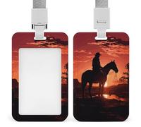 Porta badge Cowboy West con cordino impermeabile porta carte d'identità per lavoro, ufficio, insegnante, infermiera