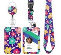 Porta Badge da Collo, Porta Badge Rigido, Moschettone Clip e Porta Badge Identificativo con Cordino Staccabile, può Contenere Fino a 4 Carte, per Carta Bancaria, Chiave, Carta d'Identità