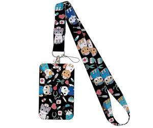 Porta Badge da Collo Retrattile Rigido per Identificativo Infermiere (B)