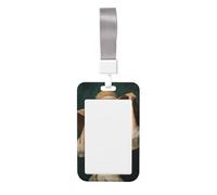 Porta badge da donna a tesa larga con cappello verde scuro scorrevole in plastica rigida per carte di lavoro per infermieri ufficio