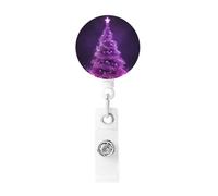 Porta badge da lavoro con bobina retrattile a forma di albero di Natale, in plastica leggera, porta badge identificativo, per infermieri, regali per ufficio