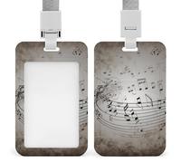 Porta badge da parete con note musicali, porta badge verticale con cordino staccabile, resistente, porta badge impermeabile, per infermiere, ufficiali, insegnanti, personale di sicurezza
