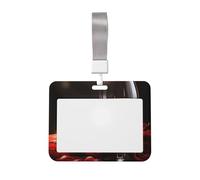 Porta badge e porta bicchieri da vino con rosa rossa, impermeabile, con finestra trasparente per documenti, per donne, uomini, personale in ufficio, insegnanti, infermieri