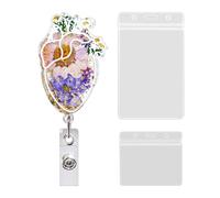 Porta Badge Floreale Da 1 Pezzo, Cartone Animato Da 2 Pezzi, Porta Badge Retrattile, Set Porta Badge, Porta Badge Creativo E Alla Moda, Accessori Per Insegnanti E Infermieri