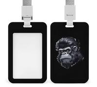 Porta badge Gorilla Face con cordino porta badge per infermiere, insegnanti e ufficiali