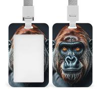 Porta badge Gorilla Id, porta badge con cordino staccabile, design impermeabile per ufficio, posto di lavoro