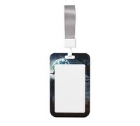 Porta badge gotico Happy Halloween con cordino verticale in plastica rigida con finestra trasparente, custodia impermeabile per badge da lavoro alla moda per donne e uomini