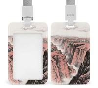 Porta badge Grand Canyon rosso arenaria stampata verticale porta nome adatto per ufficio scuola ID Card Proximity Key Card patente di guida e pass