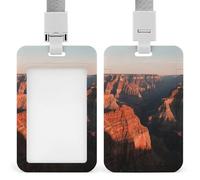 Porta badge Grand Canyon stampato verticale porta badge adatto per carta d'identità ufficio scuola carta d'identità di prossimità chiave patente di guida e pass