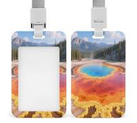 Porta badge Grand Prismatic Springs stampato verticale porta badge adatto per ufficio scuola ID Card di prossimità Key Card Patente di guida e pass