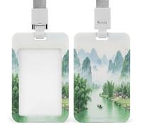 Porta badge Guilin paesaggio dipinto stampato verticale porta carte di nome adatto per ufficio scuola carta d'identità carta di prossimità chiave patente di guida e pass