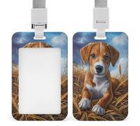 Porta badge identificativo a forma di cucciolo di cane, con clip retrattile, per proteggere il nome, per lavoro, ufficio, dottore, infermiere