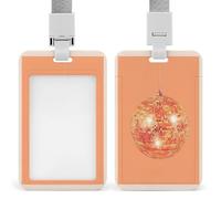 Porta badge identificativo a forma di palla da discoteca arancione e pesca, clip retrattile, porta carte di credito, nome, badge, per lavoro, ufficio, dottore, infermiere