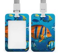 Porta badge identificativo a forma di pesce, con cordino staccabile, design impermeabile, per ufficio, posto di lavoro