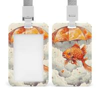 Porta badge identificativo a forma di pesce sotto l'ombrello, con cordino verticale, per lavoro, ufficio, infermiera, insegnante di medicina, donne