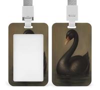 Porta badge identificativo classico gotico nero cigno retrattile clip porta carte di credito protezione nome badge targhetta per lavoro ufficio medico infermiera