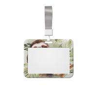Porta badge identificativo con bradipo ad acquerello con cordino porta carte d'identità, custodia in plastica impermeabile per carte di identità scorrevoli, porta etichette per ufficio, lavoro e