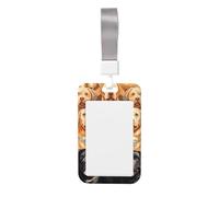 Porta badge identificativo con cani Labrador Retriever, porta badge scorrevole, verticale, in plastica, per donne e uomini, con cordino, custodia per badge da lavoro, per ufficio