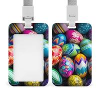 Porta badge identificativo con cordino identificativo scorrevole in plastica rigida porta carte d'identità uova di Pasqua porta carte d'identità porta badge da lavoro per insegnanti di ufficio donne