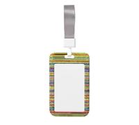 Porta badge identificativo con cordino Portacarte d'identità richiudibile trasparente in plastica extra spessa impermeabile a strisce alla moda, dimensioni interne 2 "x 3", stile verticale, regalo s