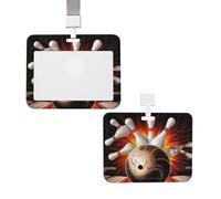 Porta badge identificativo con cordino scorrevole verticale in plastica custodia protettiva custodia protettiva vintage sport palla da bowling porta carta d'identità verticale per infermiere medico