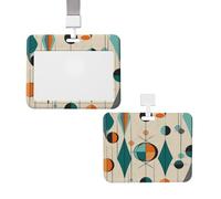 Porta badge identificativo con cordino scorrevole verticale in plastica custodia protettiva metà secolo geometrico verticale porta carte d'identità per infermiere medico forniture per ufficio