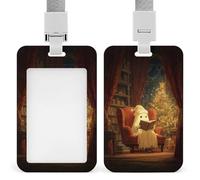 Porta badge identificativo con fantasma natalizio che legge un vecchio libro identificativo con clip retrattile porta carte di credito protettore nome badge per lavoro ufficio medico infermiera
