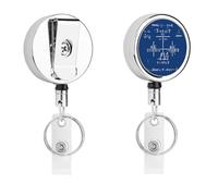 Porta badge identificativo con formula matematica, bobina retrattile per infermiera, portachiavi in metallo resistente, clip con corda di nylon da 68,1 cm, targhette divertenti per insegnanti