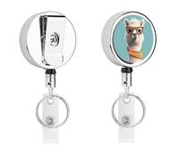 Porta badge identificativo con lama in stile cartone animato, con bobina retrattile per infermiera, portachiavi in metallo resistente, con corda di nylon da 68,1 cm, targhette divertenti per il nome