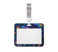 Porta badge identificativo con meduse colorate con cordino scorrevole porta carte d'identità, custodia protettiva verticale per carte di credito, custodia per donne e uomini, woker ufficio