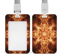 Porta badge identificativo con motivo a fiamma, con cordino staccabile, design impermeabile per ufficio, posto di lavoro