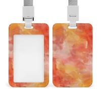 Porta badge identificativo con motivo astratto rosso impermeabile staccabile con cordino porta carte d'identità in plastica porta carte d'identità manica per donne uomini infermiere medico forniture