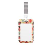 Porta badge identificativo con motivo coccinelle con cordino verticale in plastica con finestra trasparente, protezione impermeabile per carte d'identità, per infermieri, insegnanti, ufficio