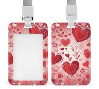 Porta badge identificativo con motivo di San Valentino, porta targhetta con cordino staccabile, design impermeabile per ufficio, posto di lavoro